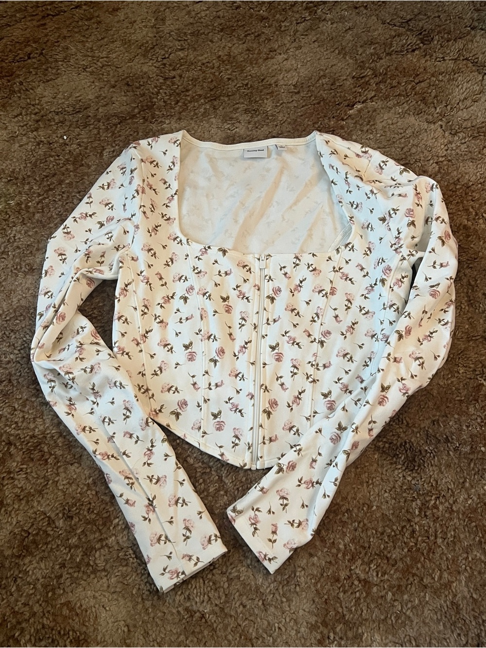 Sunday best Floral Zip-Front Corset Top